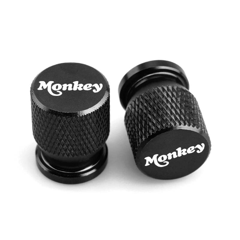 Motorrad Ventilkappen Für Hon@&da Monkey Z125 Z50 Z50j Z 125 50 1 Paar Metall Reifen Ventil Kappe Stem Abdeckung Stecker Custom Motorrad Zubehör(Black) von asdlha