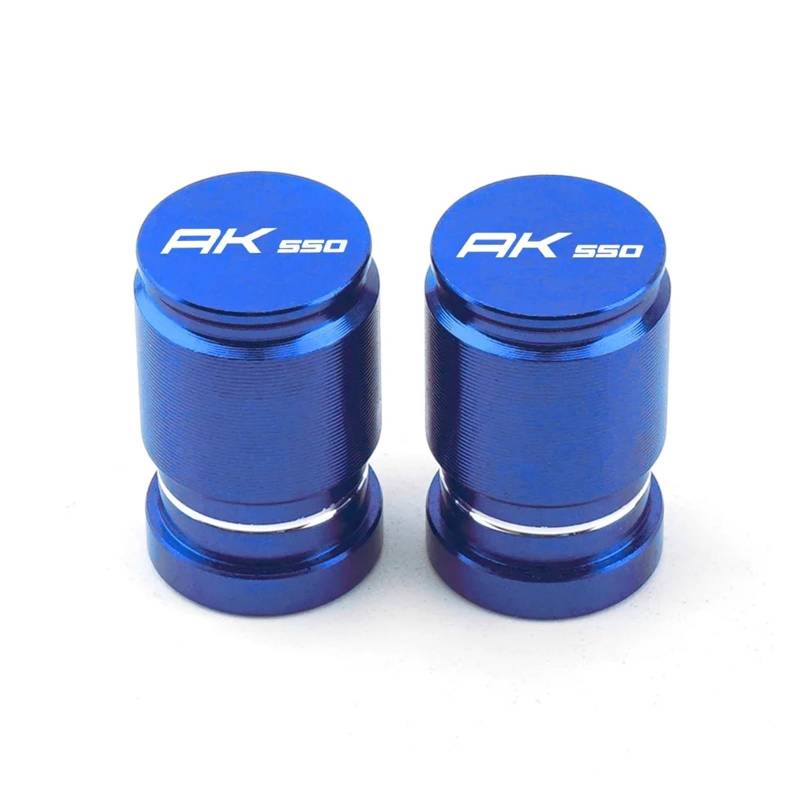 Motorrad Ventilkappen Für KYMCO AK 550 AK550 2017 2019 2020 2018 2021 2022 CNC Moto Rad Reifen Ventil Felge Stem Caps Abdeckung Motorrad Zubehör(Blue) von asdlha