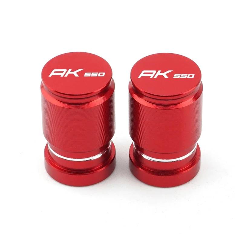 Motorrad Ventilkappen Für KYMCO AK 550 AK550 2017 2019 2020 2018 2021 2022 CNC Moto Rad Reifen Ventil Felge Stem Caps Abdeckung Motorrad Zubehör(Red) von asdlha