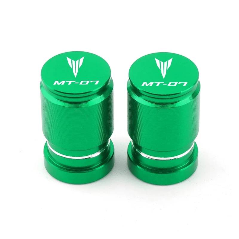 Motorrad Ventilkappen Für MT-07 Motorrad Zubehör Reifen Ventil Luft Port Stem Abdeckung Kappe Stecker(Green) von asdlha