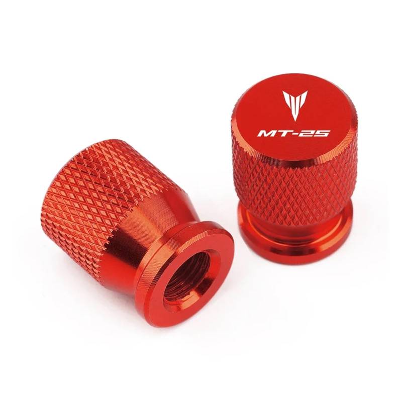 Motorrad Ventilkappen Für MT 25 MT-25 MT25 2015-2024 2023 Motorrad Zubehör Aluminium Rad Reifen Ventil Stem Caps Luftdichte Staubdichte Abdeckung(Red) von asdlha