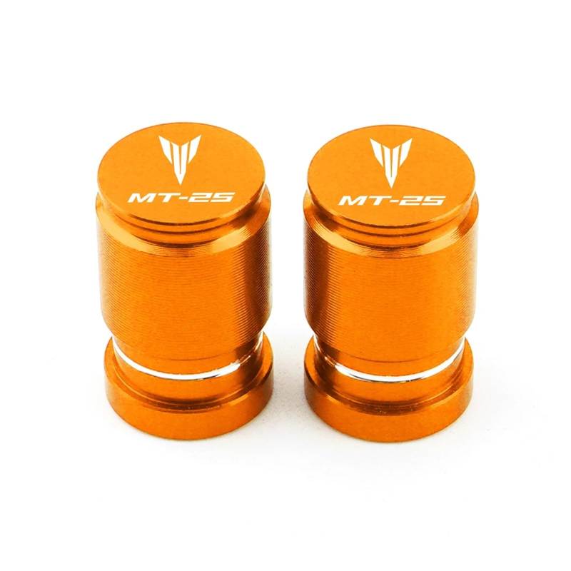 Motorrad Ventilkappen Für MT25 MT-25 MT 25 2002 2003-2007 2008 Motorrad CNC Aluminium Rad Reifen Ventil Air Port Abdeckungen Stem Caps Zubehör(Orange) von asdlha