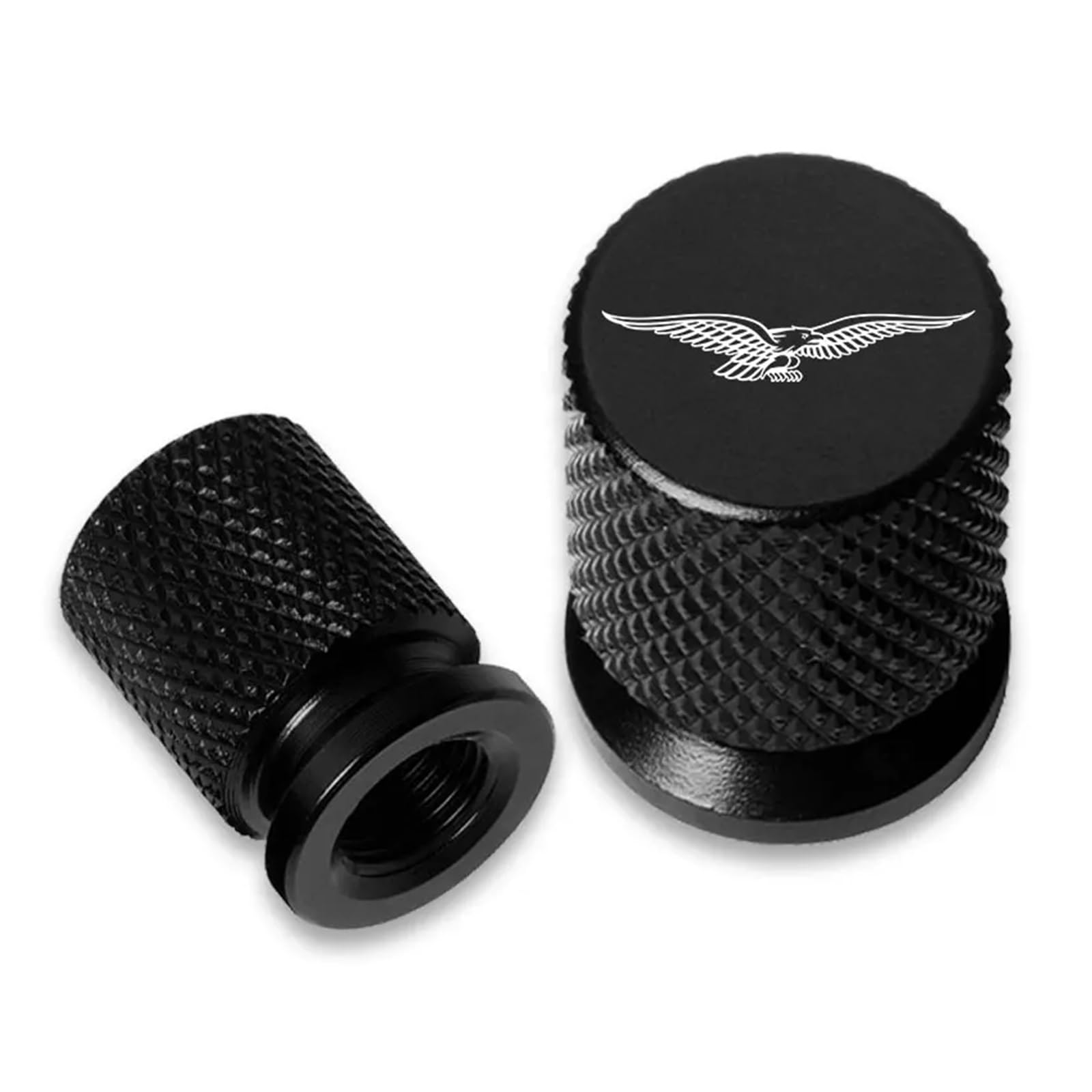 Motorrad Ventilkappen Für Moto Guzzi V100 Mandello V7 Stein V8S TT Bobber Breva 850 1100 1200 Motorradzubehör CNC Reifenventilkappen Abdeckstecker(Black) von asdlha