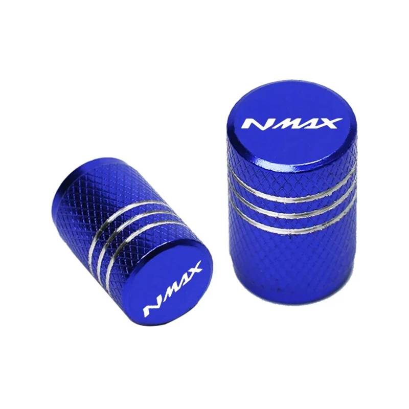 Motorrad Ventilkappen Für NMAX155 NMAX125 N-MAX150 N-MAX 2015-2023 Zubehör Motorrad CNC Aluminium Reifen Ventil Air Port Stem Abdeckung Caps(Blue) von asdlha