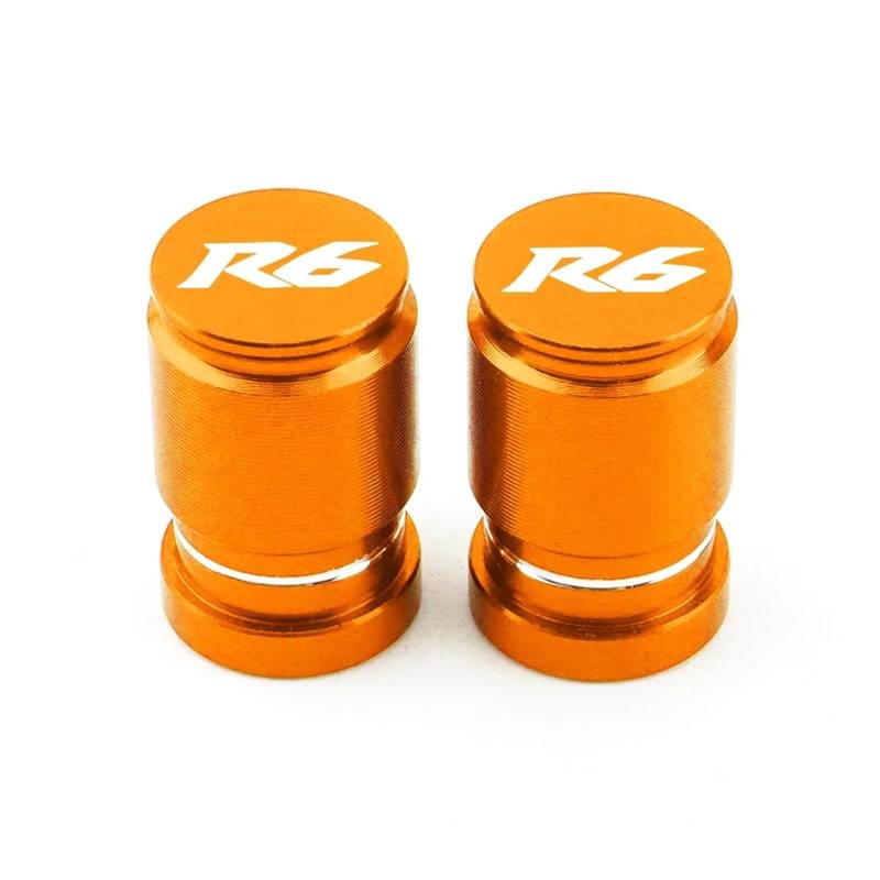 Motorrad Ventilkappen Für R6 YZF-R6 YZFR6 YZF R6S Motorrad Zubehör Reifen Ventil Air Port Stem Abdeckung Kappe Stecker(Orange) von asdlha