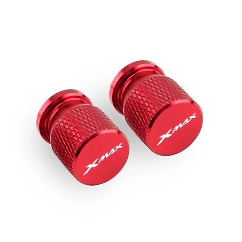 Motorrad Ventilkappen Für Xmax 300 250 400 125 Xmax300 Xmax 250 25 Stem Covers Aluminiumlegierung Airdust Reifenventilkappe CNC Motorradzubehör(Red) von asdlha