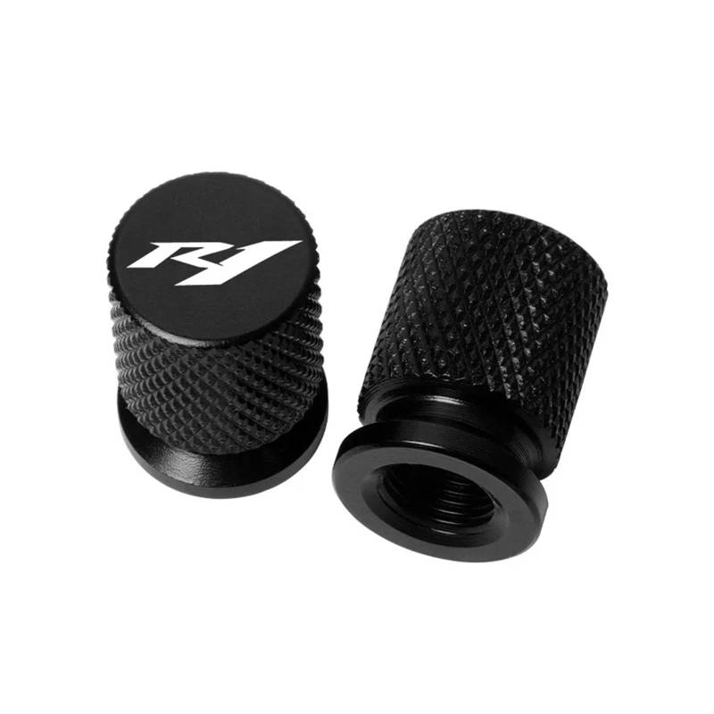 Motorrad Ventilkappen Für YZF R1 YZFR1 YZF-R1M R1M 1998-2021 2019 2020 Zubehör Motorrad CNC Aluminium Reifen Ventil Air Port Stem Abdeckung Caps(Black) von asdlha