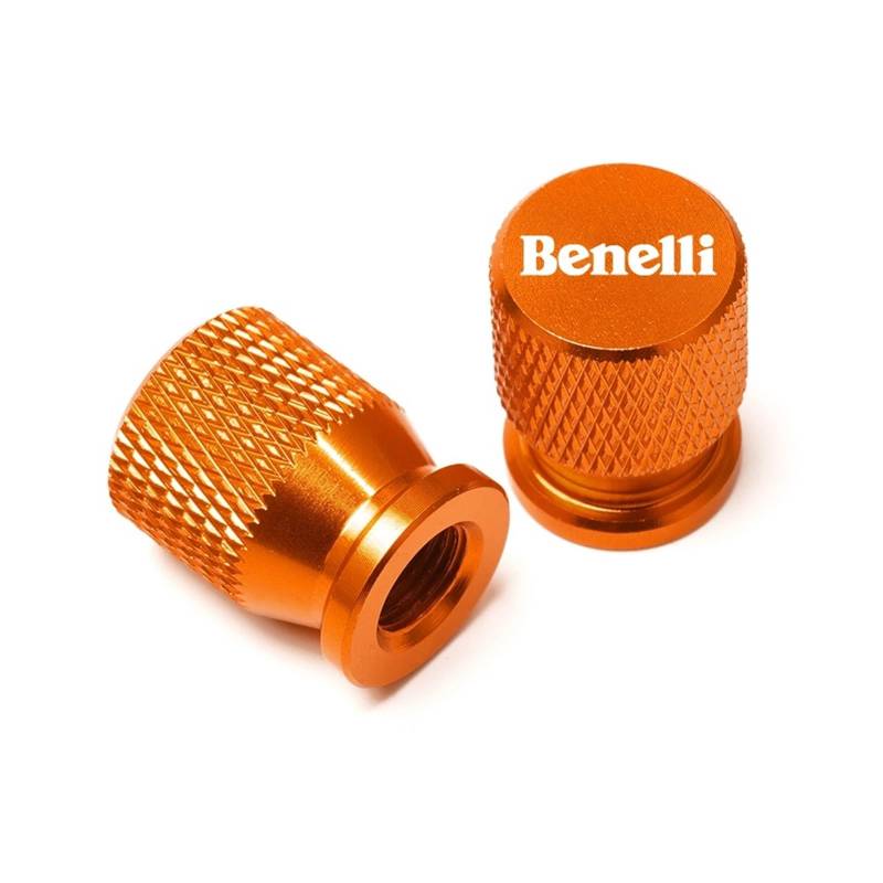 Luftdichte Kernabdeckung für Motorräder Für Benelli TRK 502 502X TNT 125 135 300 600 BJ500 Leoncino 250 500 CNC-Radreifen-Ventilkappen Luftanschlussschaft(Orange) von astuyhj