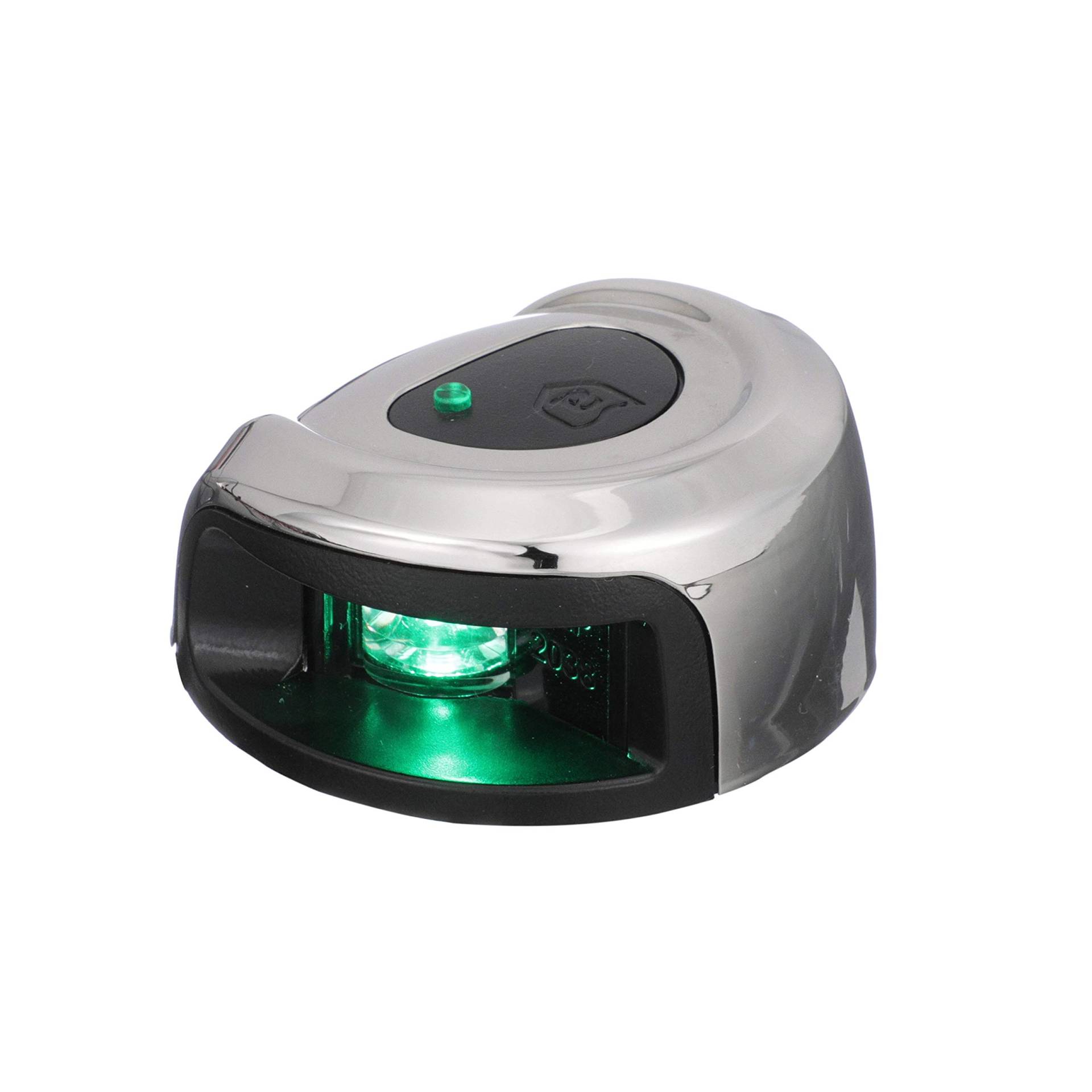 attwood Marine LightArmor Deck Mount Navigation Light - Stainless Steel - Starboard (green) - 2NM von attwood