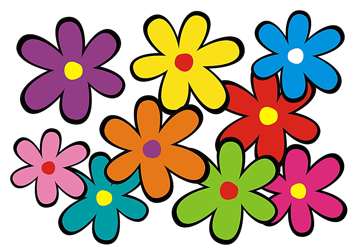 aufgeklebt.de Mini Hippie Flower Sticker: Mini 01 - Set 5-26 Flowers bunt gemischt! von aufgeklebt.de