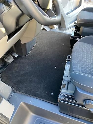 autix Fußmatten 1-teilig Dicker Velour schwarz kompatibel für Ford Transit Custom Trend ab 2023 2 Einzelsitze im Fahrerhaus von autix