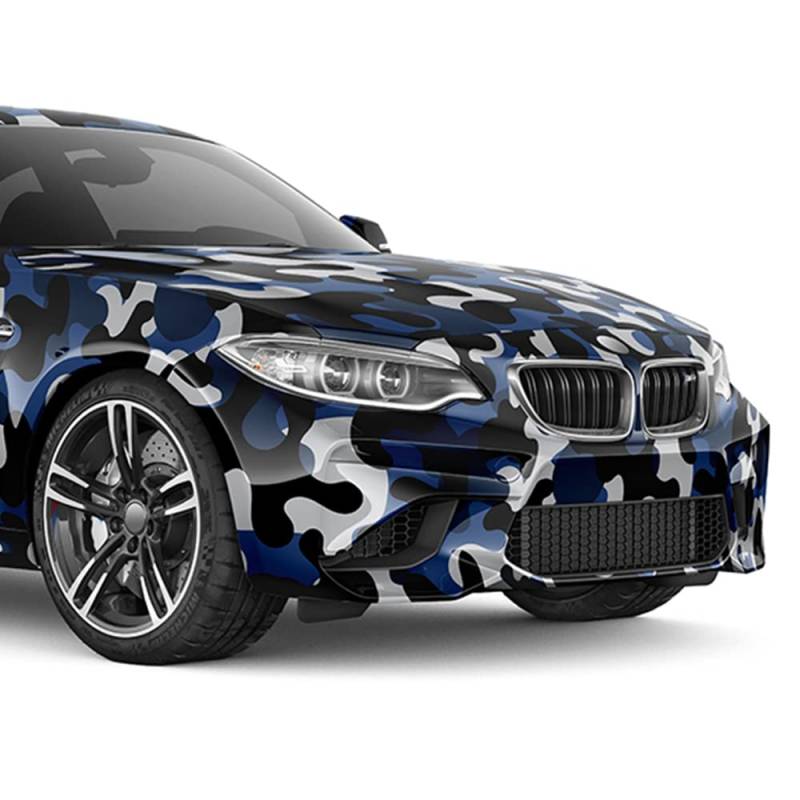 Auto-Dress Camouflage Auto-Folie mit Luftkanal-Technik für 3D Car-Wrapping 1500x150cm (Blau) von Auto-Dress