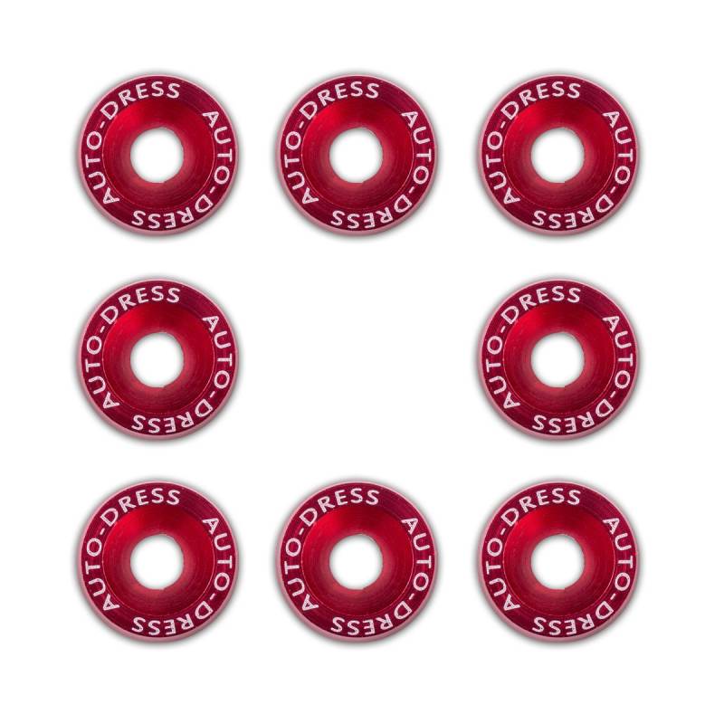 Auto-Dress M6 x 20mm Kotflügel Schrauben, Fender Washer 8er Kit/Set eloxiert in Rot von Auto-Dress