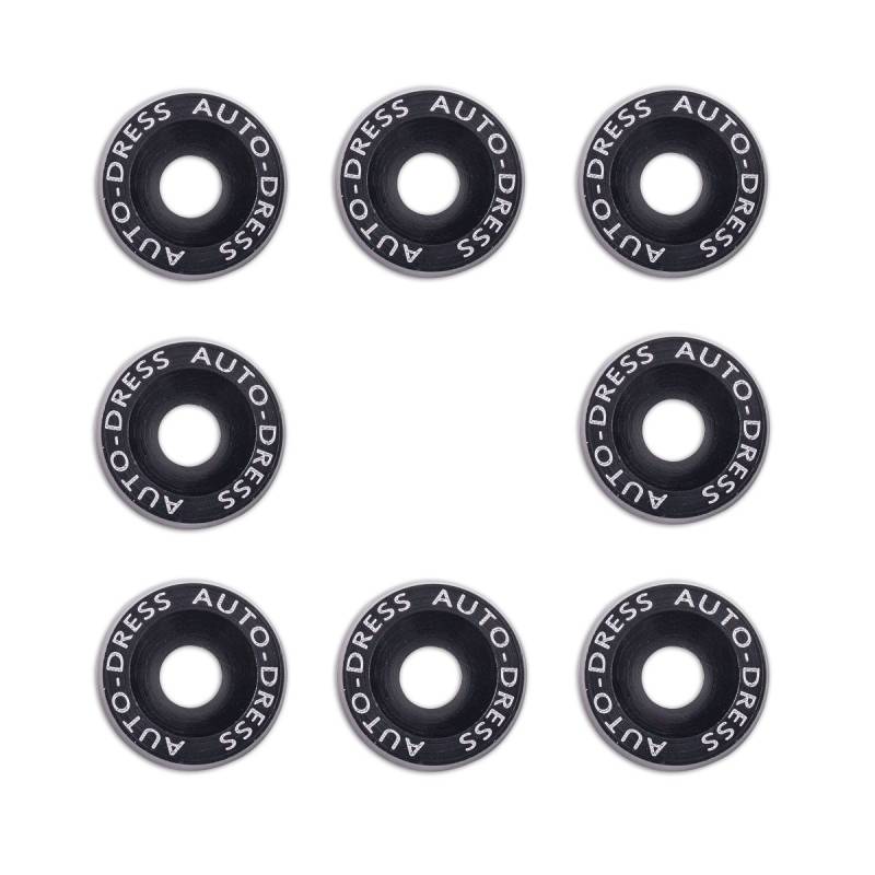 Auto-Dress M6 x 20mm Kotflügel Schrauben, Fender Washer 8er Kit/Set eloxiert in Schwarz von Auto-Dress