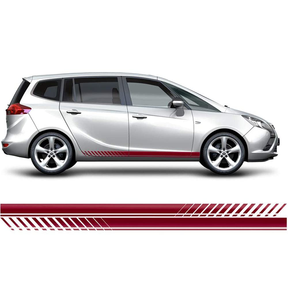 Auto-Dress Seitenstreifen Aufkleber Set/Dekor passend für Opel Zafira - Motiv: Clean (148 Deep Red) von Auto-Dress