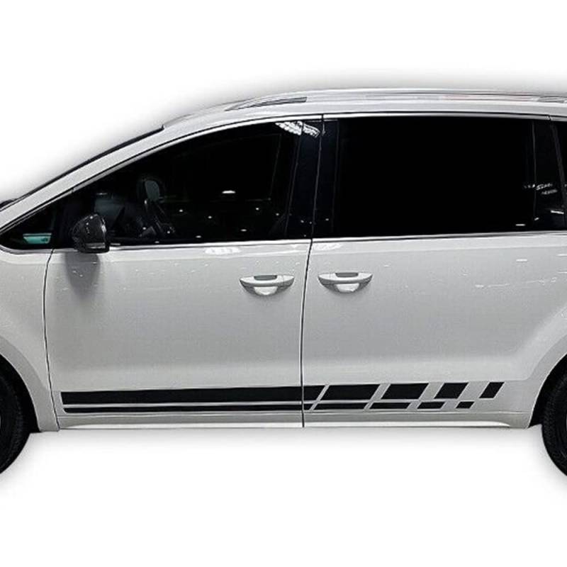 Auto-Dress Seitenstreifen Aufkleber Set/Dekor passend für Seat Alhambra - Motiv: FR Line (210 Black Gloss) von Auto-Dress