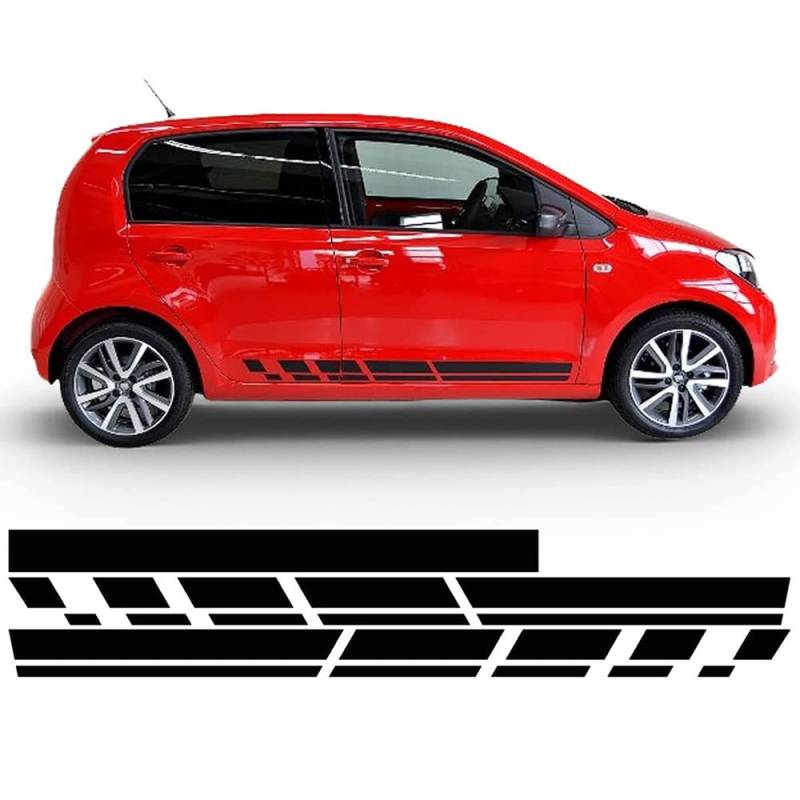 Auto-Dress Seitenstreifen Aufkleber Set/Dekor passend für Seat MII - Motiv: FR Line (110 Black Gloss) von Auto-Dress