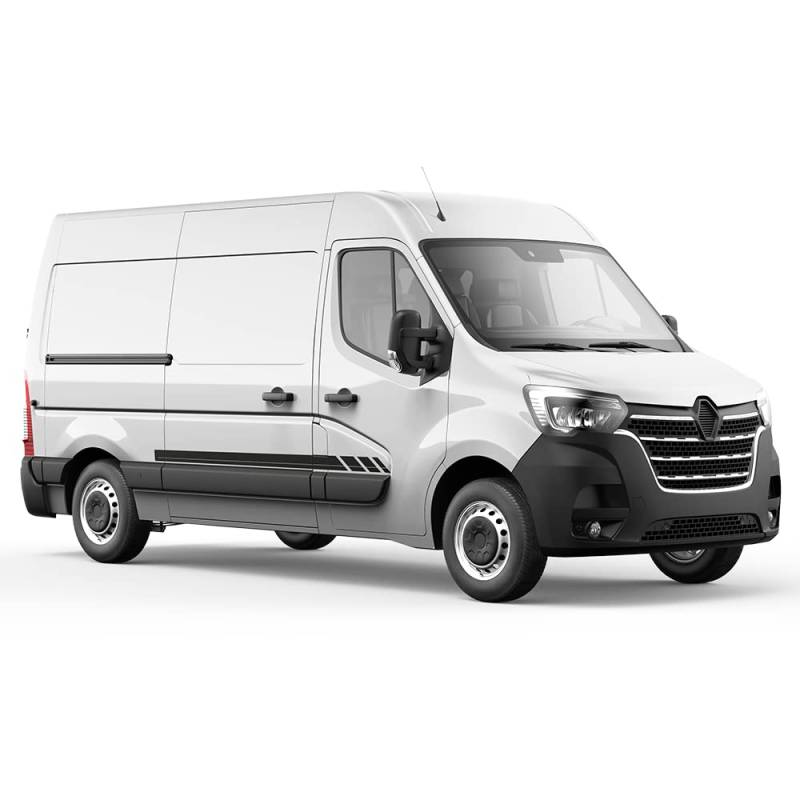 Auto-Dress Seitenstreifen passend für FIAT Ducato - Motiv: Clean Racing (Farbwunsch, Radstand: L2) von Auto-Dress