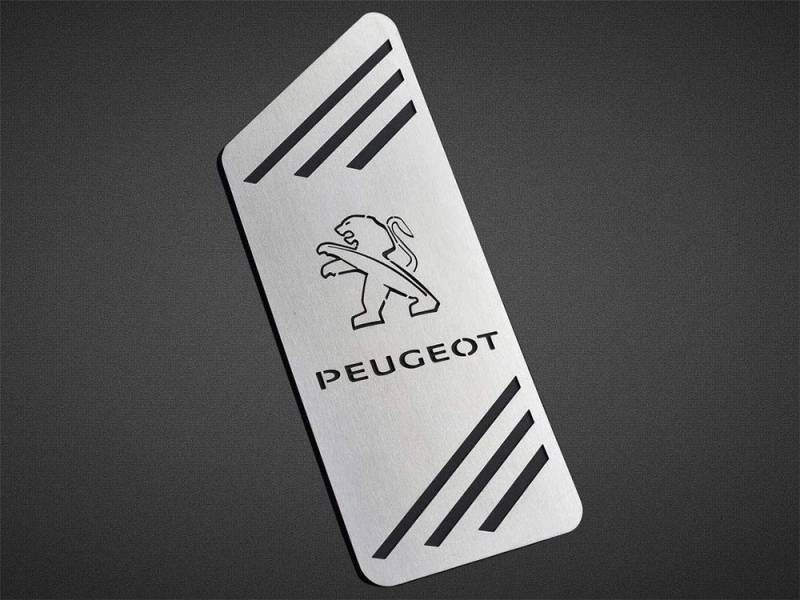 Fußstütze Stahlabdeckung für Peugeot.2008 II & 208 II 1 Stück Auto Sport Fußablage Fußpedal Pedal Edelstahl Gebürstet Zubehör von autoCOVR