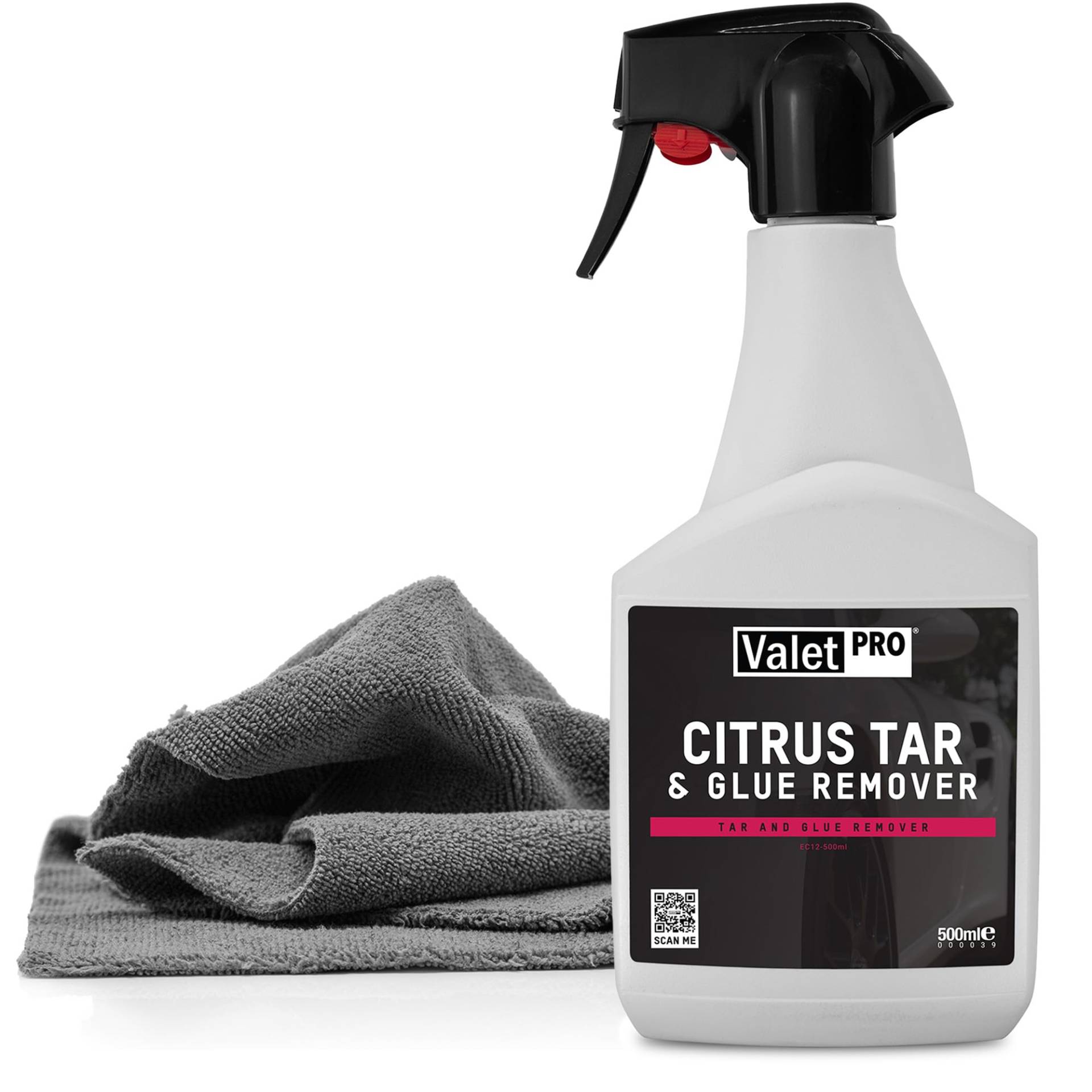 Autolack Klebstoff- & Teerentferner Set | ValetPRO Citrus Tar & Glue Remover 500 ml + Mikrofasertuch | Entfernt Kleberückstände Teer Baumharz von harten und lackierten Oberflächen am Auto von autopflege