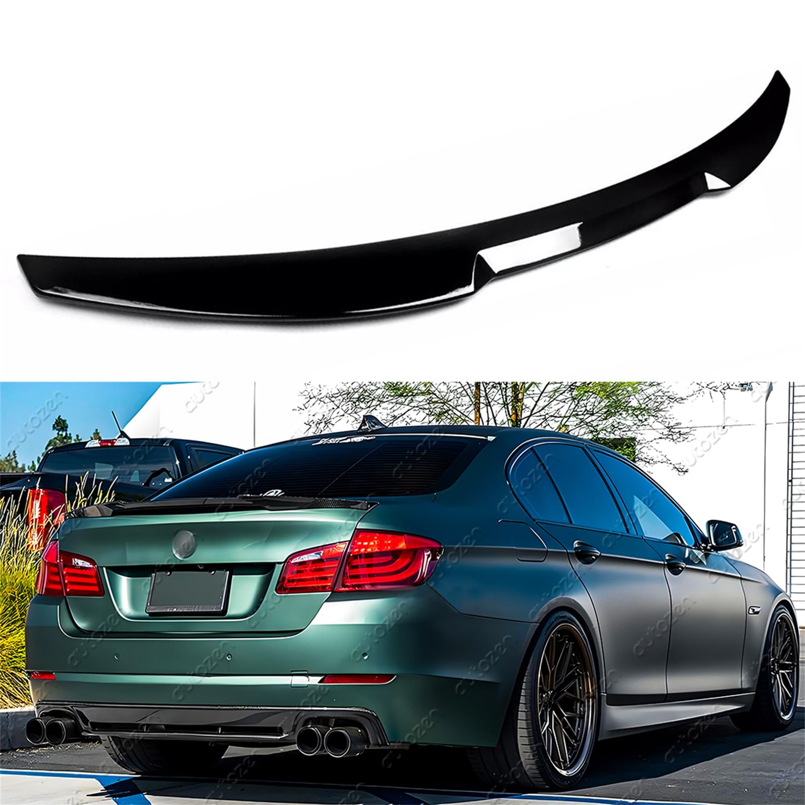 Heckspoiler Spoilerlippe für BMW 5er F10 2010-2017,M4 Schwarz Glanz von autozen