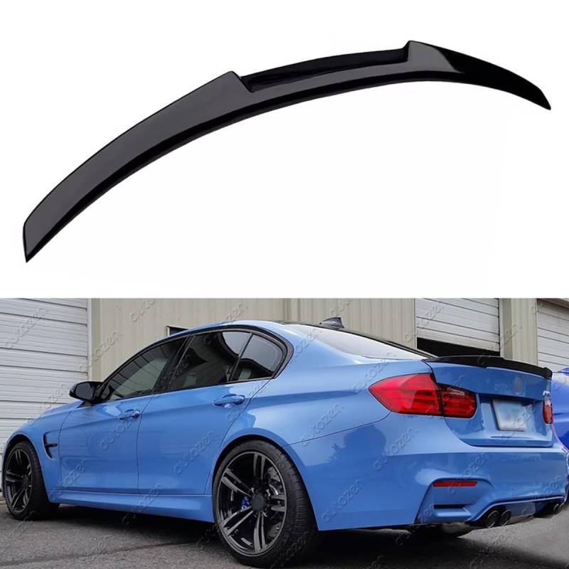 Heckspoiler für BMW F30 F80 Limouisne 2011-2019 Heckflügel Kofferraum Spoiler，M4 Schwarz Glanz von autozen