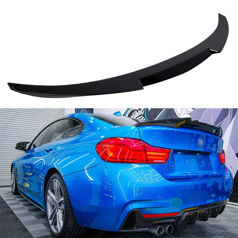 Sport Heckspoiler Lippe für BMW 4er F36 Gran Coupe 2014-2020, Schwarz Glanz von autozen