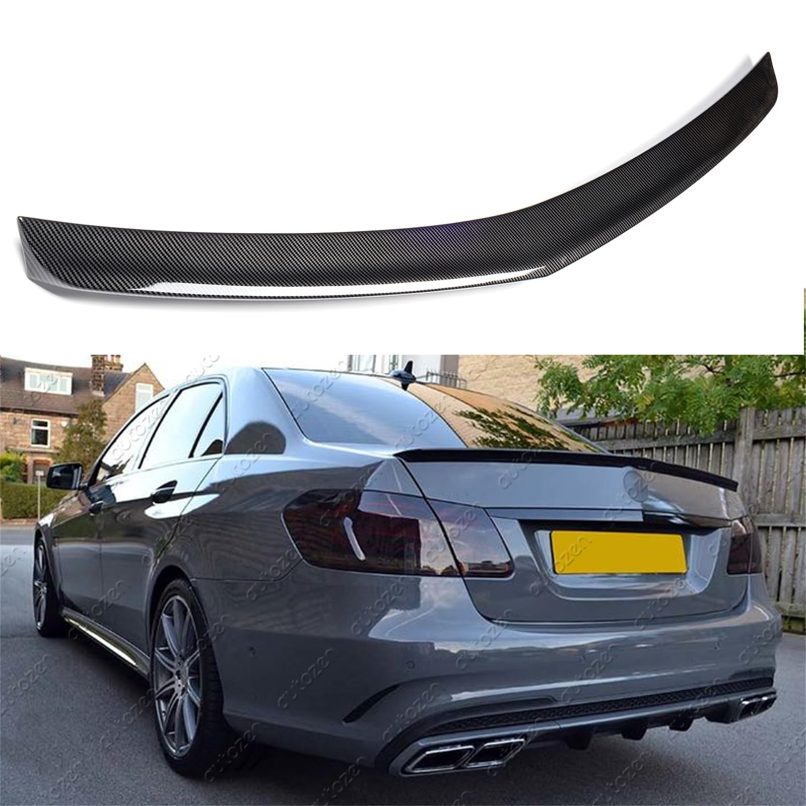 Sport Heckspoiler Lippe für Mercedes E-Klasse Typ W212 Limousine Bj. 01/2009-12/2016, Carbon schwarz von autozen