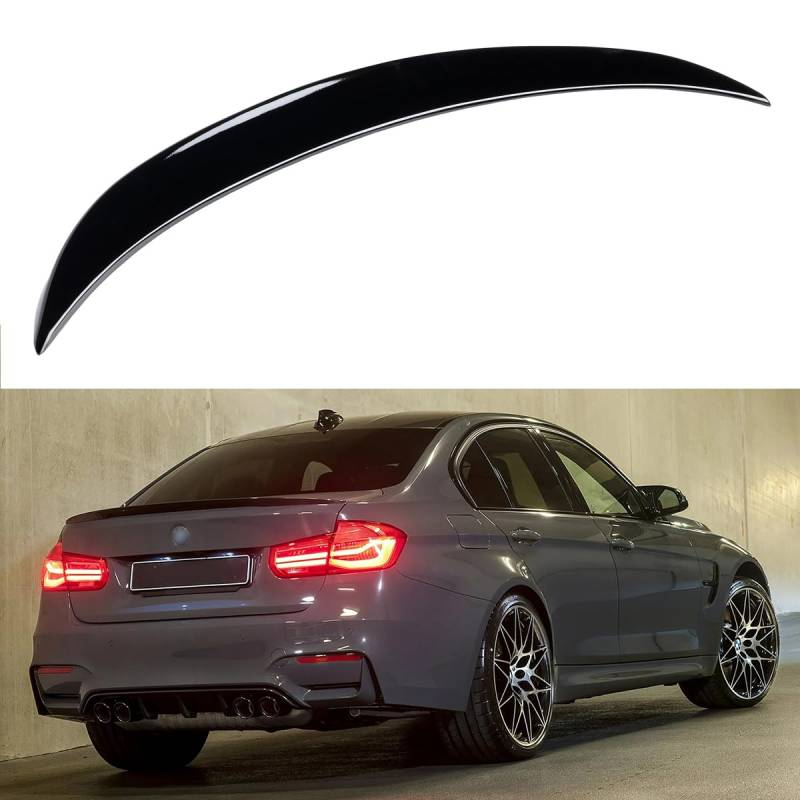 Sport Heckspoiler für BMW 3er F30 Limousine F80 M3 2011-2019, Schwarz Glanz von autozen