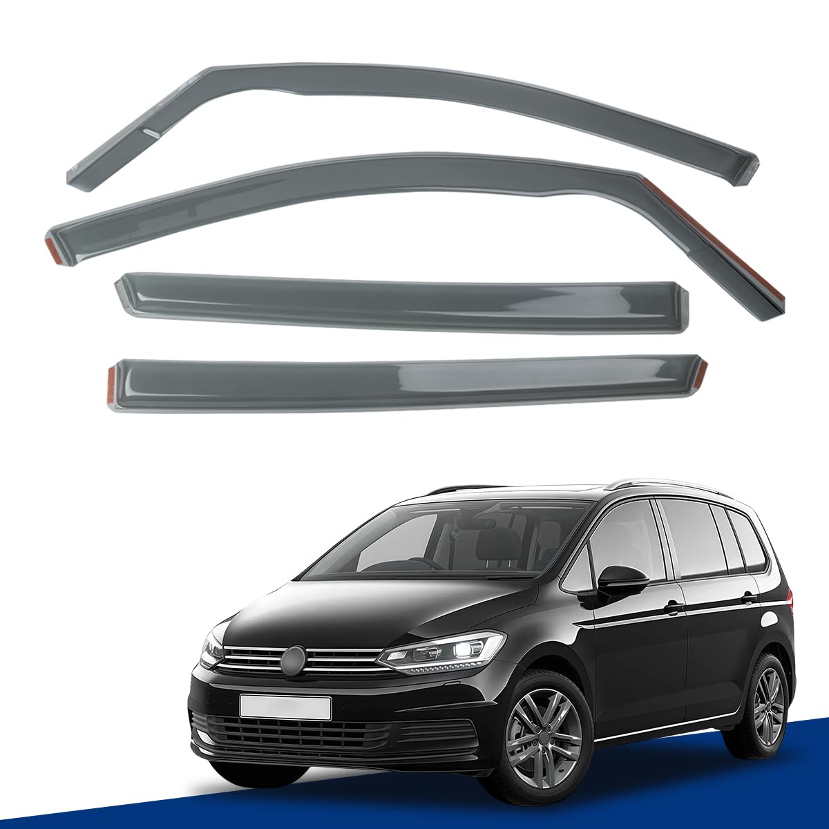 autozen Windabweiser Autofenster, Windabweiser für VW Touran MK1 2003-2015 5 Door MPV von autozen