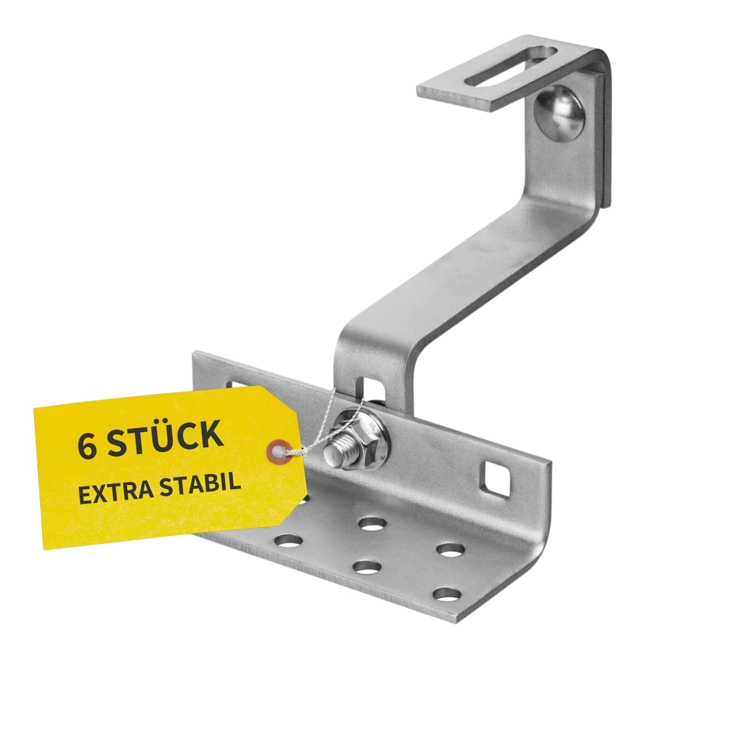 Avoltik 3-fach verstellbare Dachhaken Photovoltaik Halterung 6 Stück I Dachhalterungen Solarmodule A2 aus rostfreiem Edelstahl 1.4301 I robuste Dachhalterung Balkonkraftwerk zur sicheren Montage von avoltik