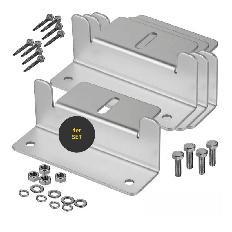 Avoltik 4 Stück Solarpanel Halterung Silber, Solar Panel Montage Z Halterung Mounting, Solarmodul Halterung mit Muttern Schrauben für Solarpanel Befestigung Z-Winkel, Solarpanel Z-Halterung von avoltik