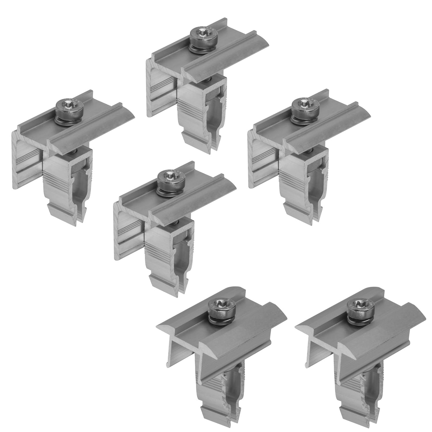 Avoltik Solarmodul Halterung - 6er Set (2x Mittelklemme & 4x Endklemme) Aluminiumlegierung für Solarmodul 30mm-45mm I Solarmodul Befestigung für PV-Anlagen I Korrosionsbeständig – EASY-CLICK – Silber von avoltik