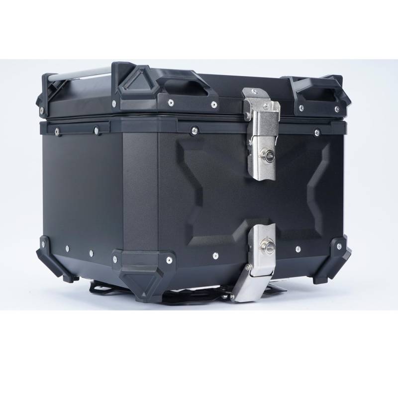 awliye 55L Motorrad Topcase Aluminium Wasserdicht Motorrad Top Box große Aluminium Motorrad Heckbox Reisen Motorradkoffer mit Sicherheitsschloss für Helmkoffer Gepäckträger Koffer Aufbewahrungsbox von awliye