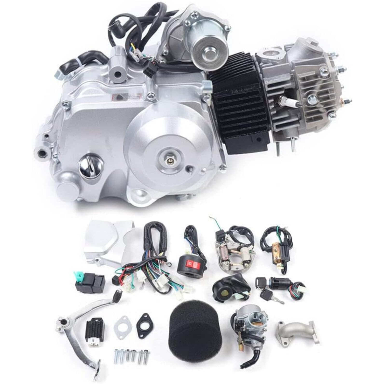 awolsrgiop 125ccm motor, 125cc 4 Takt ATV Motoren Gokart Motor Halbautomatisch Motor Engine für ATV QUAD GO KART Motocross Bike von awolsrgiop