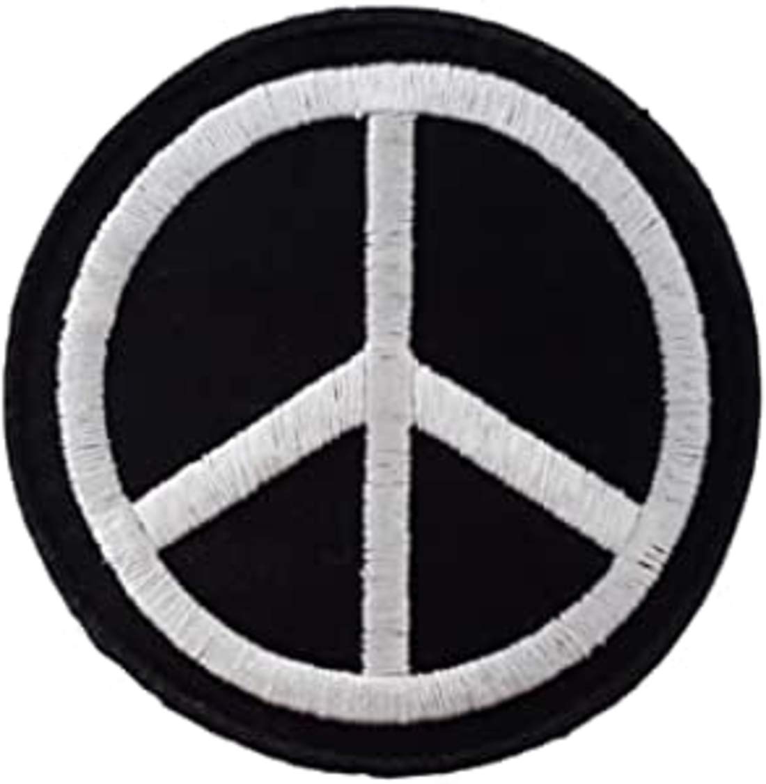 Aufnäher Aufbügler Patches Peace Schwarz 7,5 cm von b2see