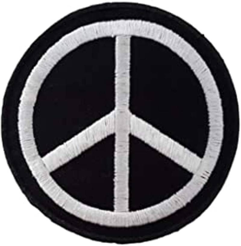 Aufnäher Aufbügler Patches Peace Schwarz 7,5 cm von b2see