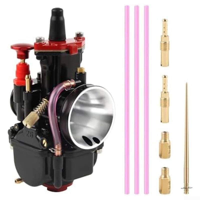 babominimer 26 mm für PWK Vergaser-Kit für 75–125 cc Dirt Bike Motocross Motorrad Roller für ATV Quad verschleißfest hitzebeständig isoliert automatische Anpassung Öl Gas Mix Schwarz von babominimer