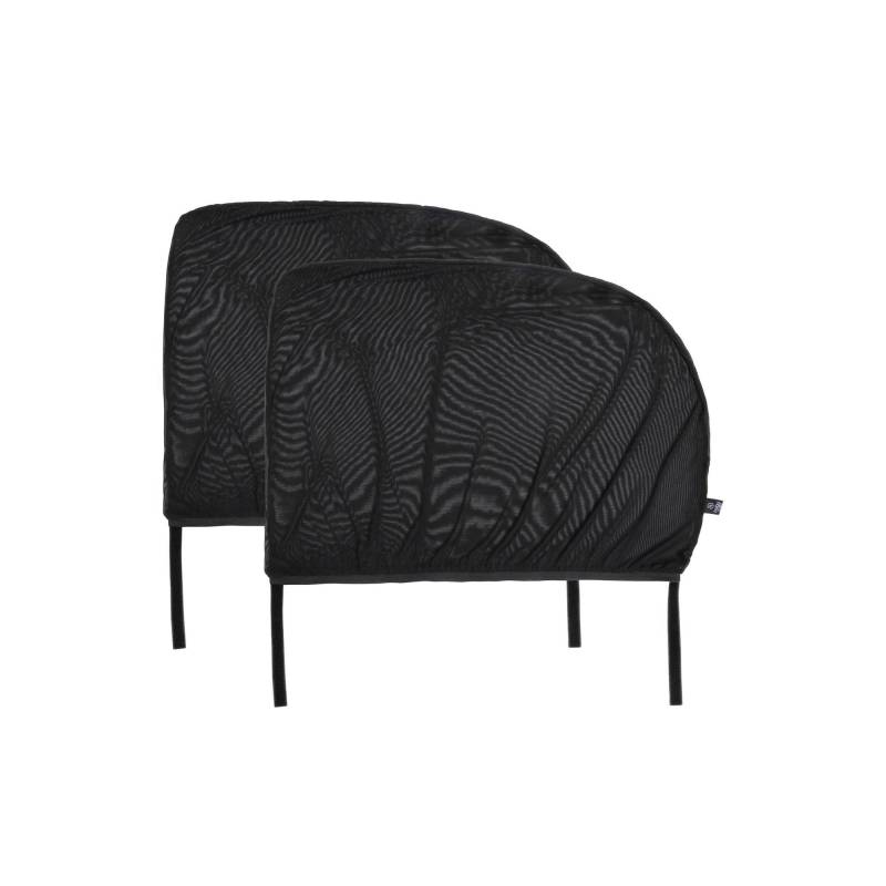 babycab Auto Fenstersocke/Sonnenschutz schwarz 2er-Set - Schutz vor Sonne und Insekten - Installation mit selbstklebenden Klettverschlüssen - ca. 65(L) x 50(H) cm von babycab