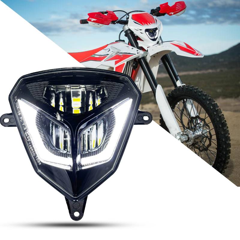 bamotoop 50w Led Motorrad Scheinwerfer E-GeprüFt Dirt Bike Scheinwerfer Mit Tagfahrlicht Für Beta RR125-525 2008-2024 Beta X-Trainer 2015-2024 von bamotoop