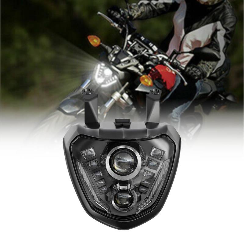 bamotoop 92W LED Motorrad Scheinwerfer E-geprüft mit weißem Tagfahrlicht für YAMAHA MT07/FZ-07 2015-2017 von bamotoop