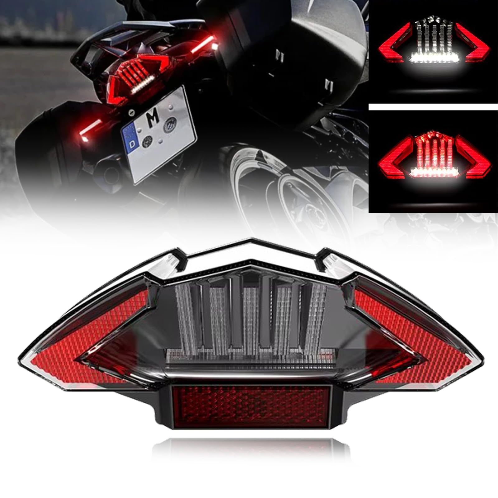 bamotoop Motorrad LED Rücklicht Bremslicht E-geprüft für BMW F800GT F800R F650 R1200 GS ADV von bamotoop