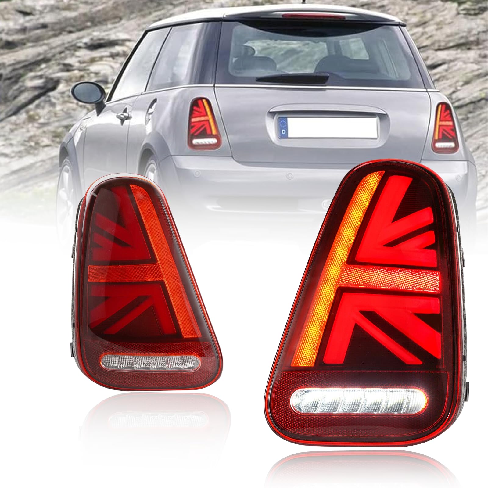 bamotoop Paar links und rechts e-geprüft LED rückleuchten Blinker Bremsen Nebelscheinwerfer für BMW mini R50 R52 R53 cooper 2002–2006 geräuchert (Rot) von bamotoop