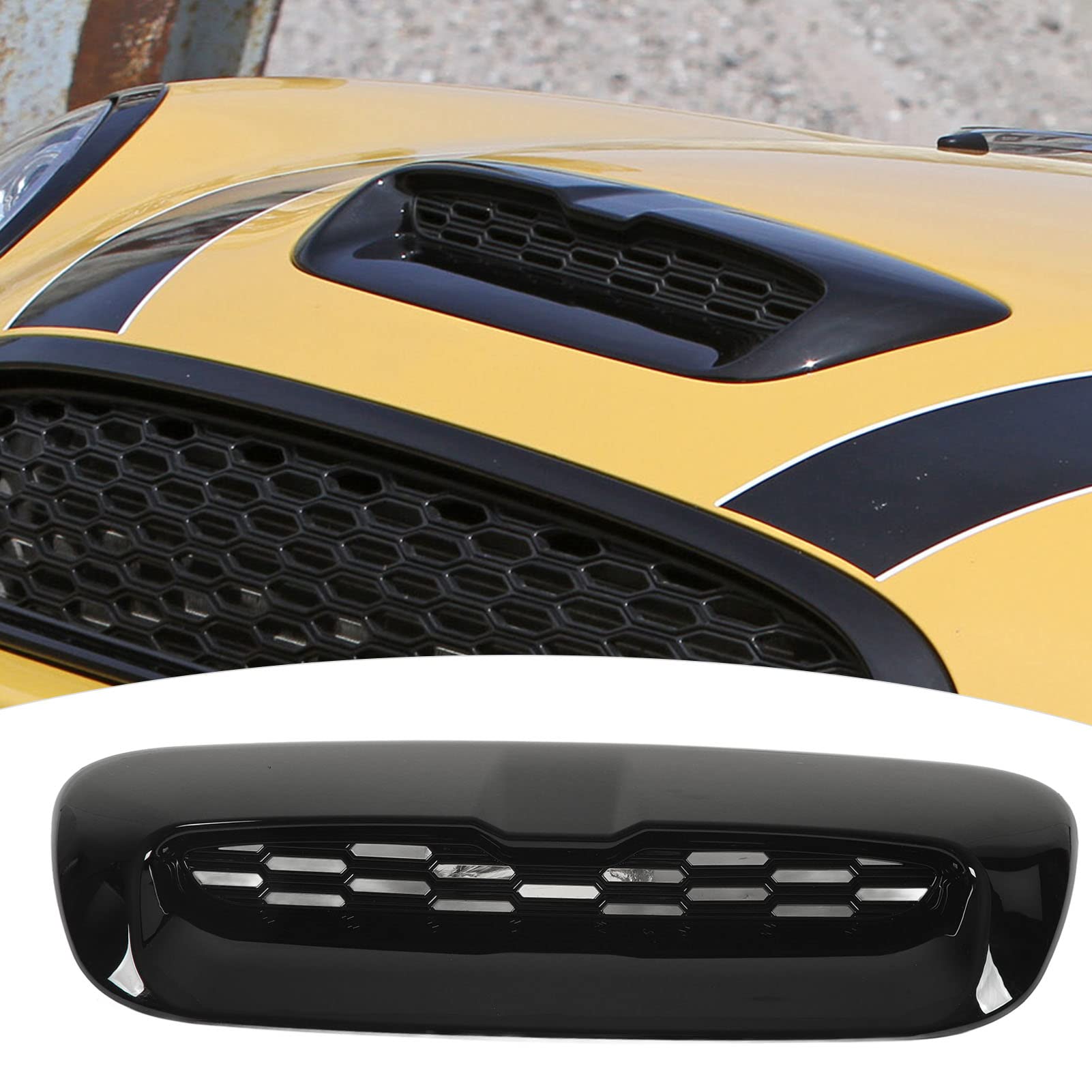 Motorhaube Luftauslass Vent, Schwarz Front Hood Scoop Vent Cover Air Vent Trim Cover Car Exterior Zubehör Ersatz für S R56 R55 R57 R58 R59 von banapoy