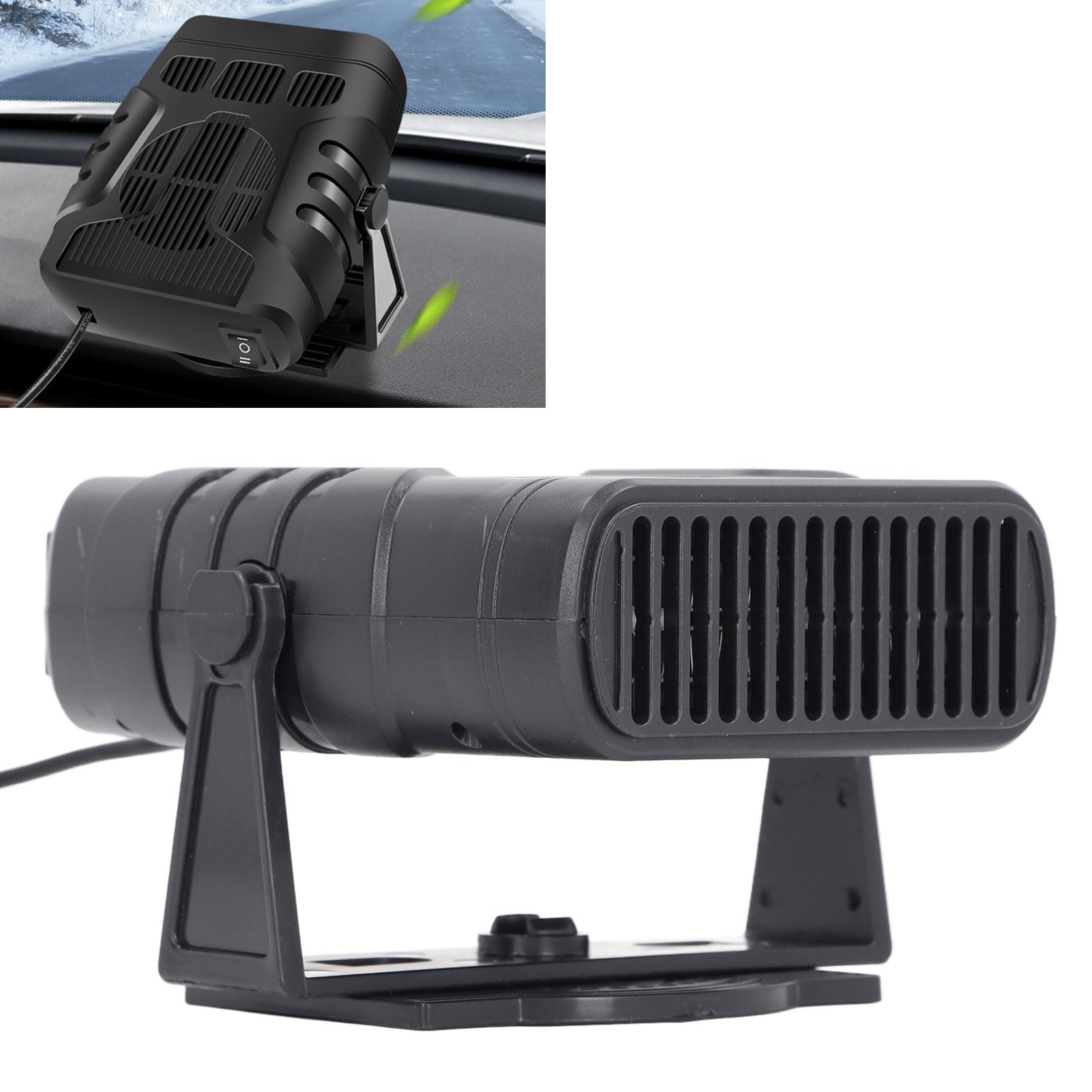 Tragbare Autoheizung, 12 V, 50 W, 2 in 1 Auto Windschutzscheiben Defroster, Demister Heizventilator mit Solarpanel, Schnelles Aufheizen, Schneller Auto Defogger Wärmer von banapoy