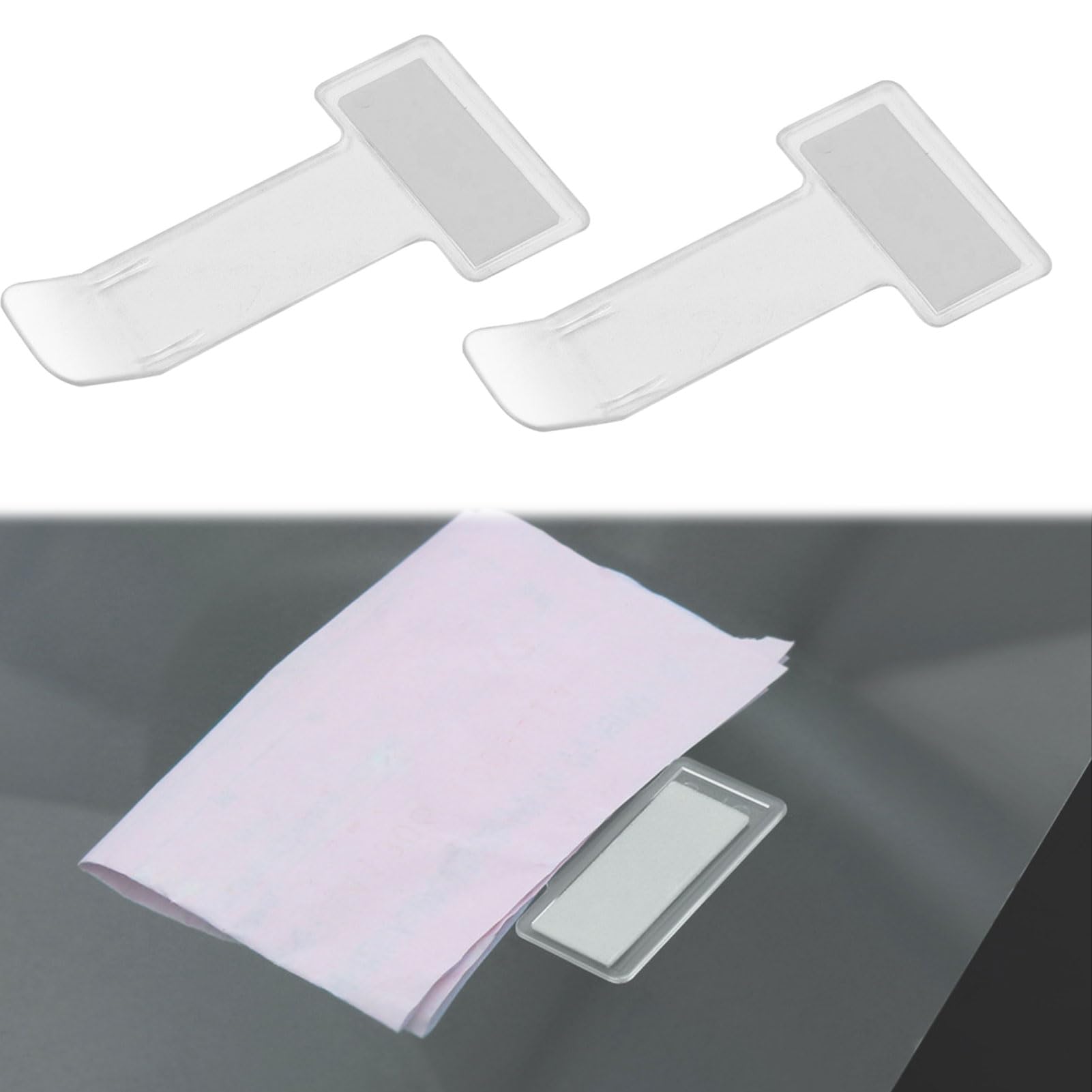 2 Stück Ticket Halterung Auto,Parkscheinhalter Clip,Transparente Auto Halter Clip,Transparent Auto Windschutzscheibe Ticket Halter,Parkausweishalter für Parkschein, Halter Clip Auto für Parkausweis von banjiabb