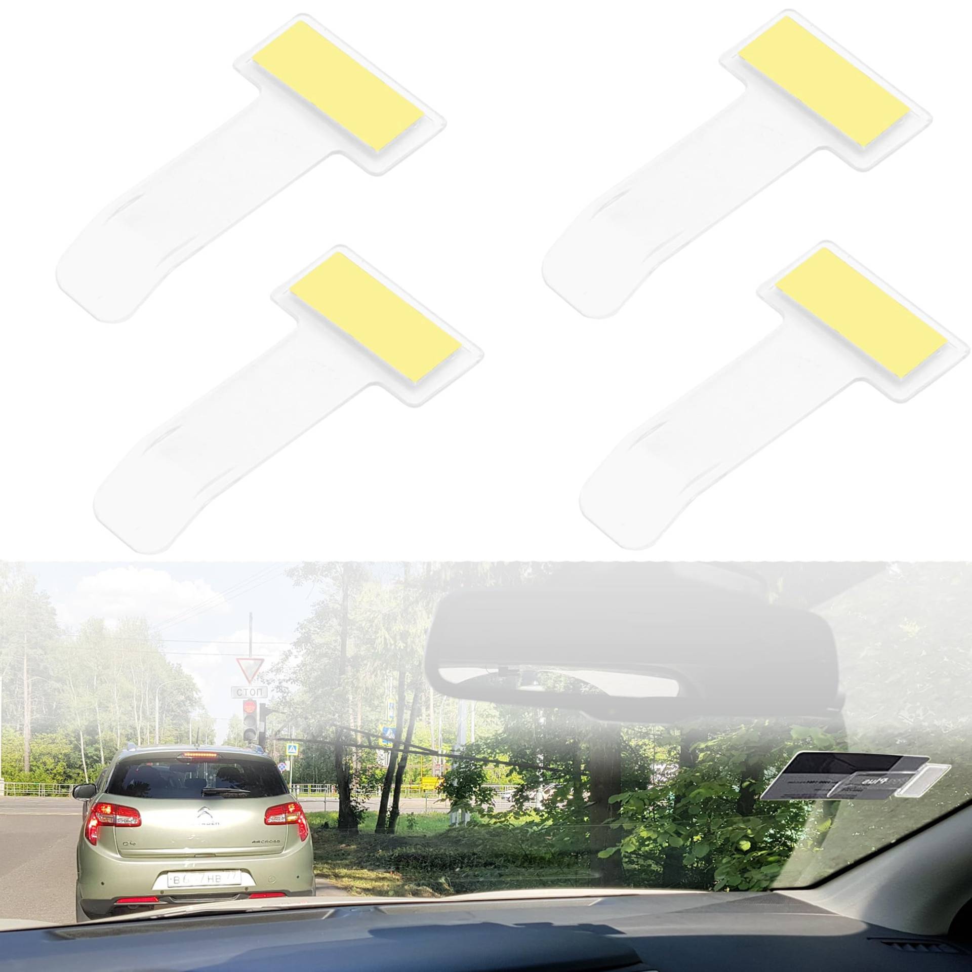 banjiabb 4 Stück Parkscheinhalter Windschutzscheibe,Parkausweis Halterung Windschutzscheibe,Kartenhalter Auto,Parkscheinhalter Clip,Ticket Halterung Auto,Transparente Auto Halter Clip Für Parkschein von banjiabb