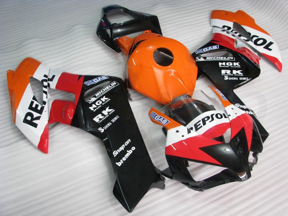 baobaohu Verkleidungssatz Motorrad für CBR1000RR 2004 2005 04 05 CBR1000 RR Verkleidung Kit Karosserie ABS Injection (Orange Schwarz) 004AY von baobaohu