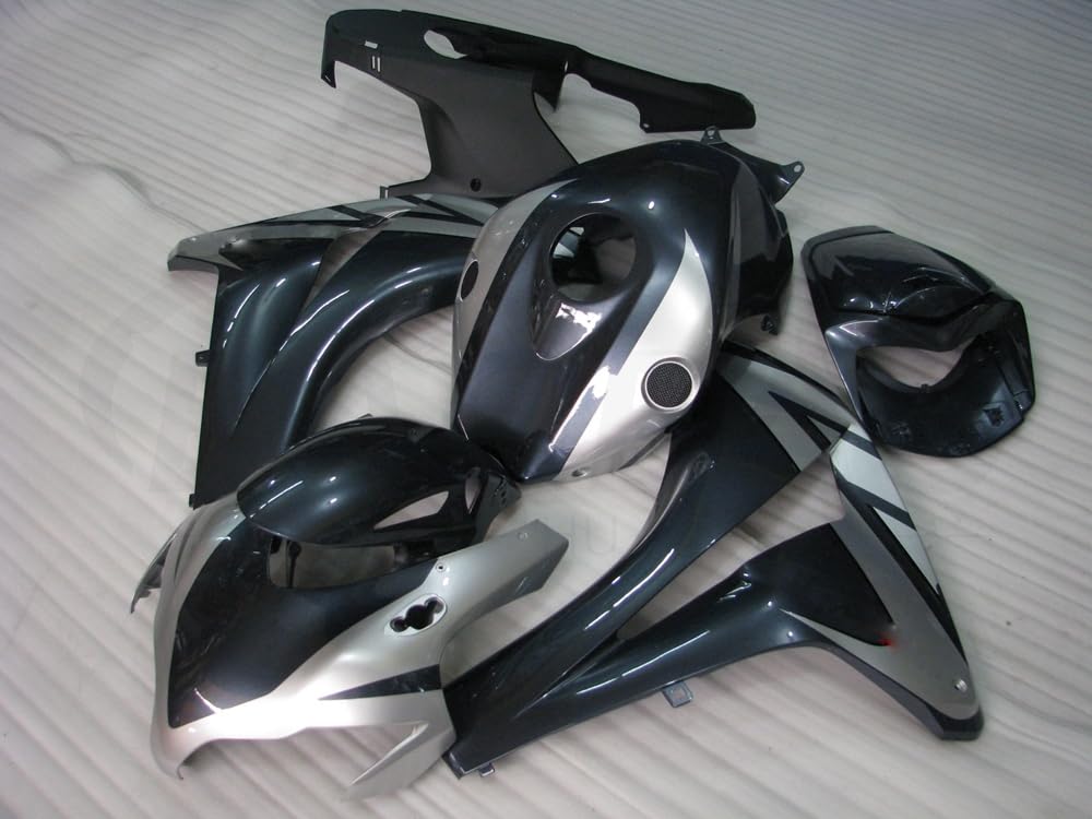 baobaohu Verkleidungssatz Motorrad für CBR1000RR 2008 2009 2010 2011 08 09 10 11 CBR1000 RR Verkleidung Kit Karosserie ABS Injection (Silber Schwarz) 049EJ von baobaohu