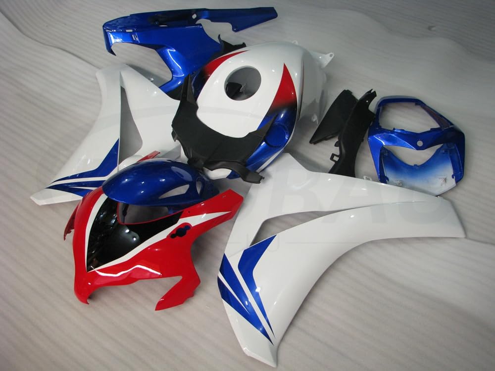 baobaohu Verkleidungssatz Motorrad für CBR1000RR 2008 2009 2010 2011 08 09 10 11 CBR1000 RR Verkleidung Kit Karosserie ABS Injection (Weiß Blau) 050DV von baobaohu